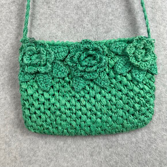 Straworld Handbags - Cappelli Straworld Floral Green Crossbody Purse
